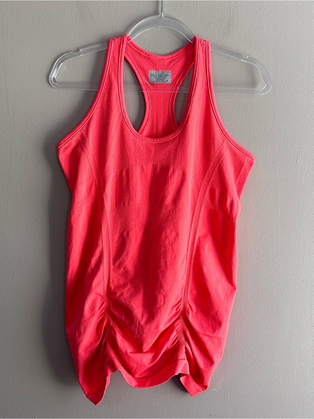 Athleta Orange Fastest Track Workout Athletic Ruched Tank Top Womens Medium
